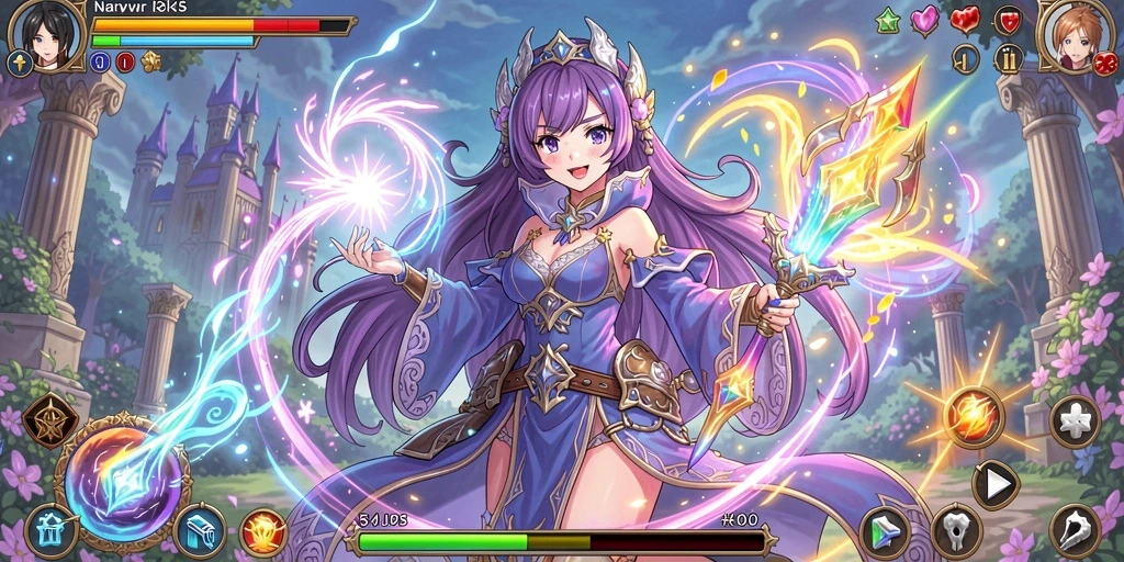 Tampilan utama game dengan karakter siap berpetualang.